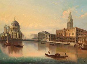 Motiv fra Venezia med utsikt over Santa Maria della Salute